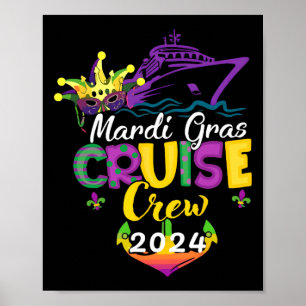 Mardi Gras Cruise 2024 Schifffamilie Matching Trip Poster