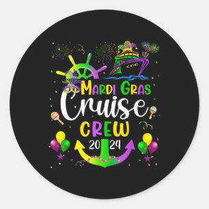 Mardi Gras Cruise 2024 Schifffamilie Matching Trip Runder Aufkleber