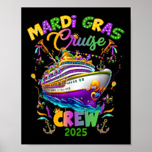 Mardi Gras Cruise 2025 Family Matching Party Neu O Poster