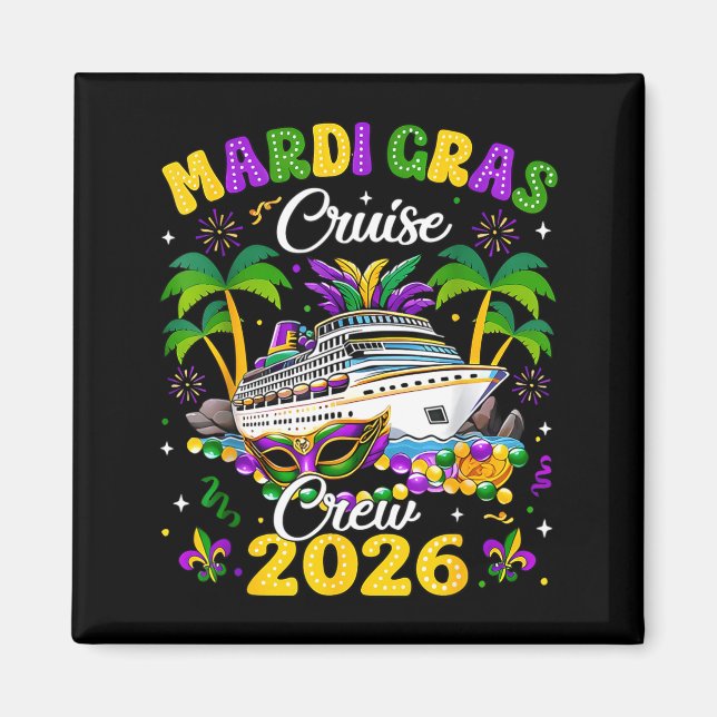 Mardi Gras Cruise 2026 Carnival New Orleans Men Wo Magnet (Vorne)