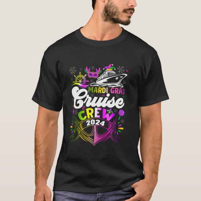 Mardi Gras Cruise Crew 2024 T-Shirt (Vorderseite)