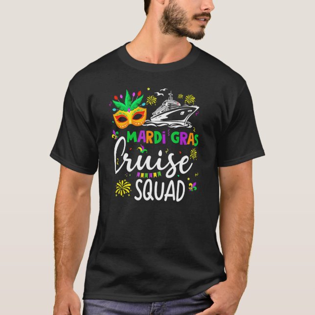 Mardi Gras Cruise Funny Cruising Mask Cruise Ship  T-Shirt (Vorderseite)