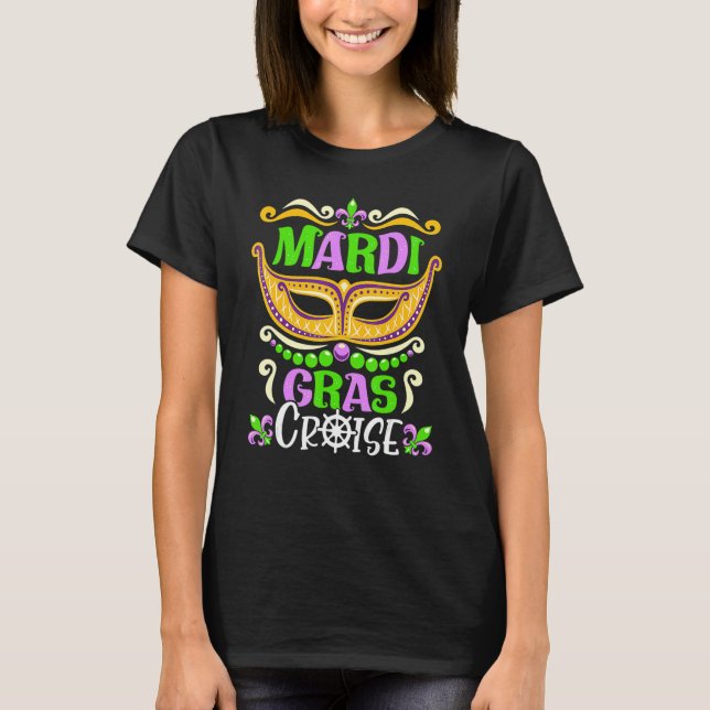 Mardi Gras Cruise Mask Matching Group Family Vacat T-Shirt (Vorderseite)