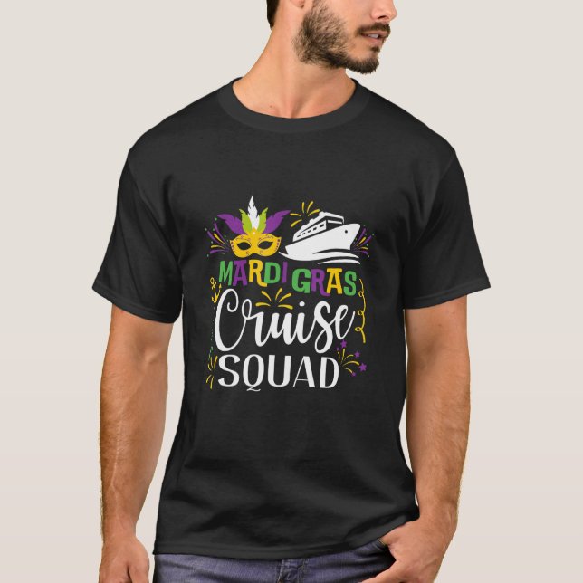 Mardi Gras Cruise Squad 2023 Matching Group Family T-Shirt (Vorderseite)