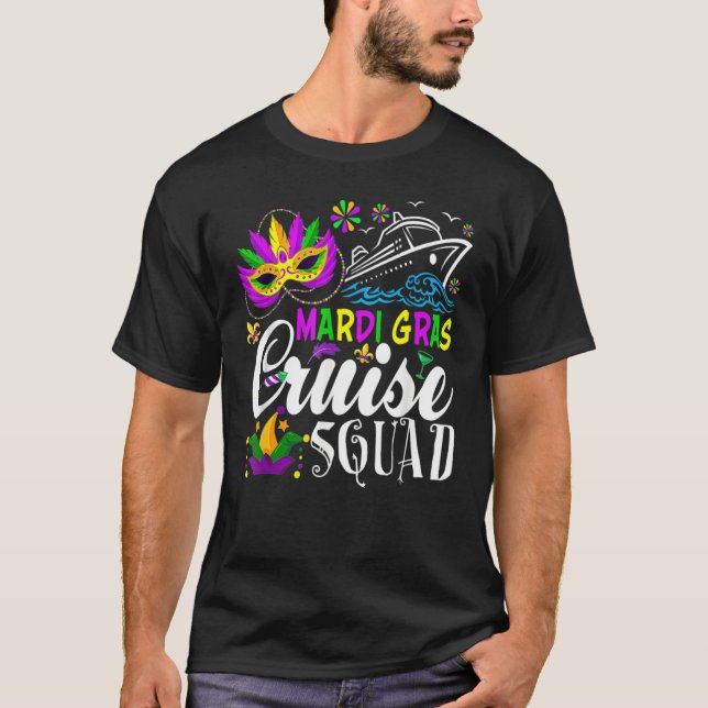 Mardi Gras Cruise Squad Costume Familie Reitausflü T-Shirt (Vorderseite)