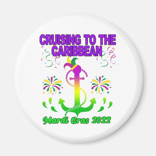 Mardi Gras Cruise Squad Crew Team 2022 Matching Magnet (Vorne)