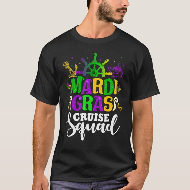 Mardi Gras Cruise Squad Funny Matching Group Famil T-Shirt (Vorderseite)
