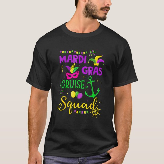 Mardi Gras Cruise Squad Funny Matching Group Famil T-Shirt (Vorderseite)