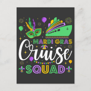 Mardi Gras Cruise Squad Matching Postkarte