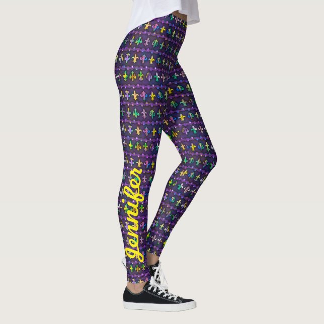 Mardi Gras Custom Leggings Yoga K Lauf Oster (Rechts)