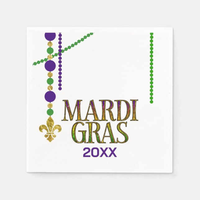 Mardi Gras customizable Paper Napkin Serviette (Vorderseite)