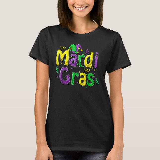 Mardi Gras Cute Carnival Fat Tuesday Funny T-Shirt (Vorderseite)