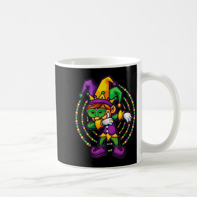 Mardi Gras Dabbing Boys Kids Gift Funny New Orlean Kaffeetasse (Rechts)