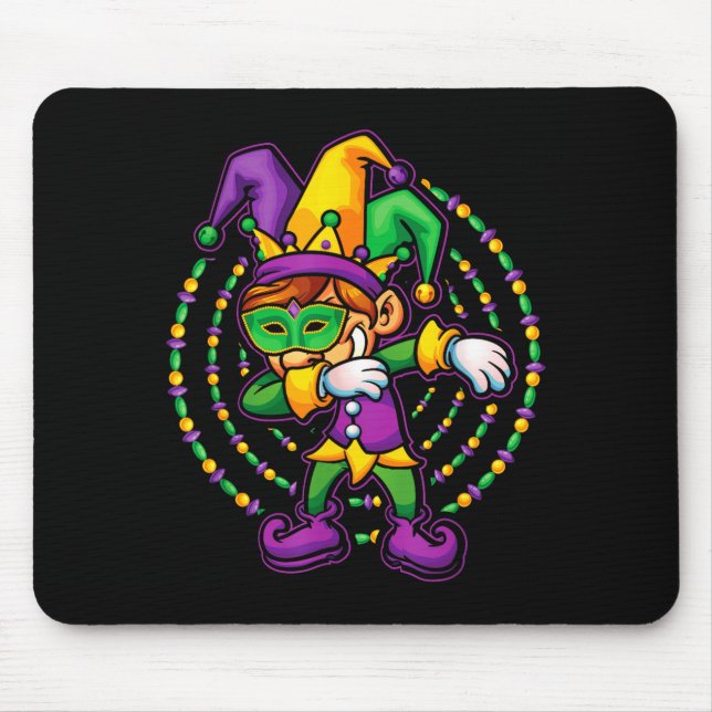 Mardi Gras Dabbing Boys Kids Gift Funny New Orlean Mousepad (Vorne)