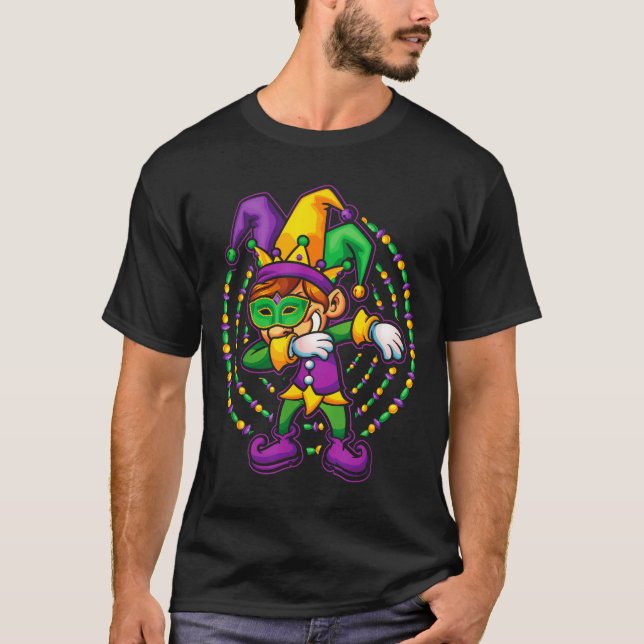 Mardi Gras Dabbing Boys Kids Gift Funny New Orlean T-Shirt (Vorderseite)