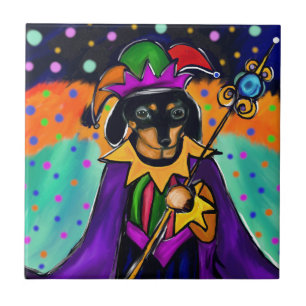 MARDI GRAS-DACHSHUND FLIESE