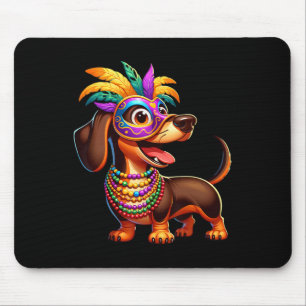 Mardi Gras-Dachshund mit Mardi Gras-Kostüm Be Mousepad