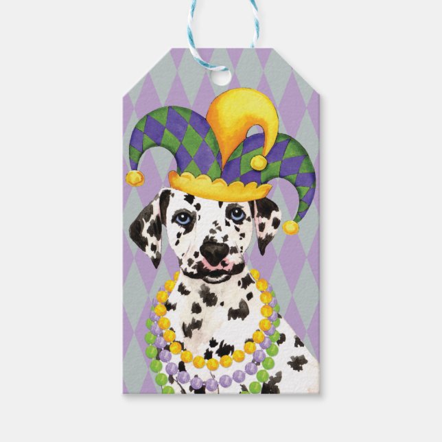 Mardi Gras Dalmatiner Geschenkanhänger (Vorderseite)
