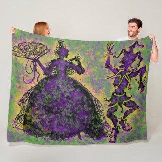 Mardi Gras Dance Fleece Blanket