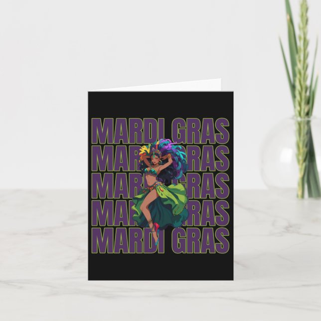 Mardi Gras Dancer Sticker Karte (Vorderseite)