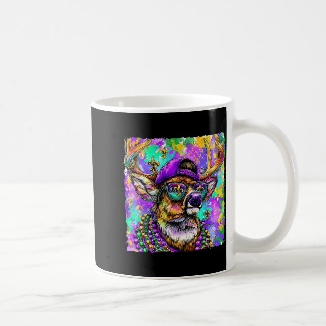 Mardi Gras Deer Buck Hunting New Orleans Camo Men  Kaffeetasse (Rechts)