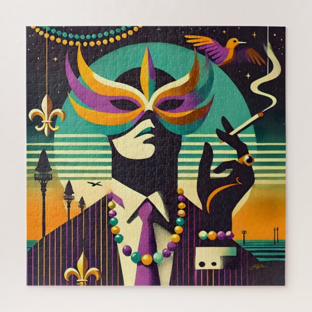 Mardi Gras Der rauchende Mann Puzzle (Vertikal)