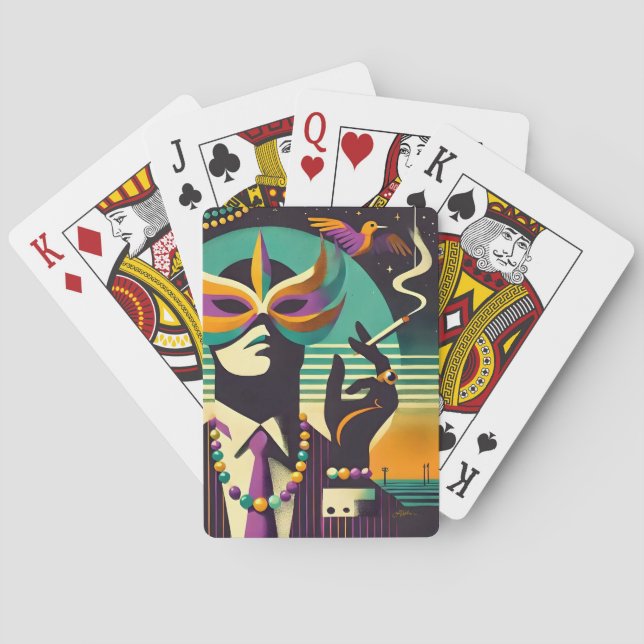 Mardi Gras Der rauchende Mann Spielkarten (Rückseite)