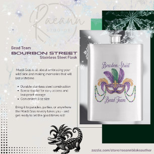 Mardi Gras Design Classic Stainless Steel Flask Flachmann
