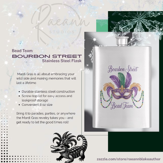 Mardi Gras Design Classic Stainless Steel Flask Flachmann (Von Creator hochgeladen)