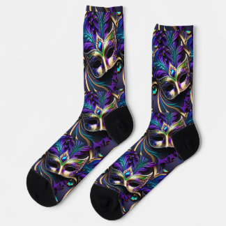 Mardi Gras Design Premium Crew Sock Socken