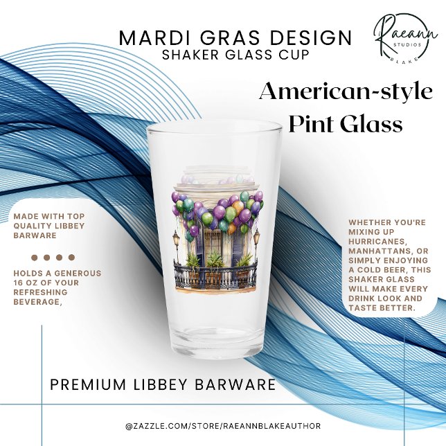 Mardi Gras Design Shaker Glasstasse Glas (Von Creator hochgeladen)