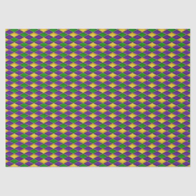 Mardi Gras Diamonds Harlequin Print Pattern Seidenpapier (Vorderseite)