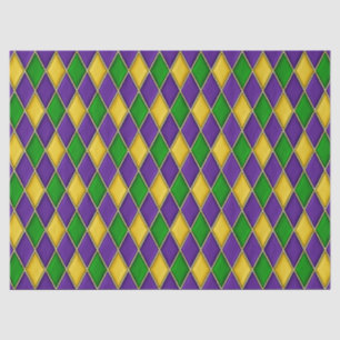 Mardi Gras Diamonds Harlequin Print Pattern Seidenpapier