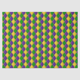 Mardi Gras Diamonds Harlequin Print Pattern Seidenpapier