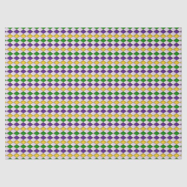 Mardi Gras Diamonds Harlequin Print Pattern Seidenpapier (Vorderseite)