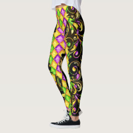 Mardi Gras Diamonds Pop Fashion Leggings