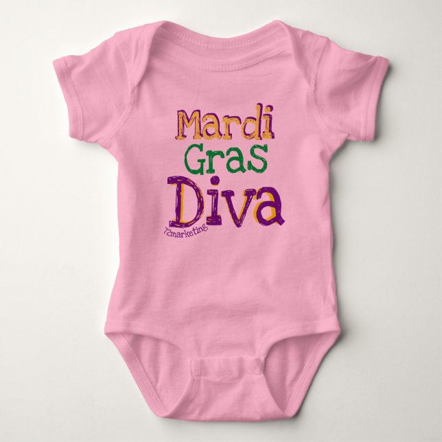 Mardi Gras Diva Ruffled Shirt 72Marketing Baby (Vorderseite)