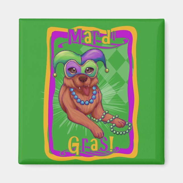 Mardi Gras Dog Magnet (Vorne)