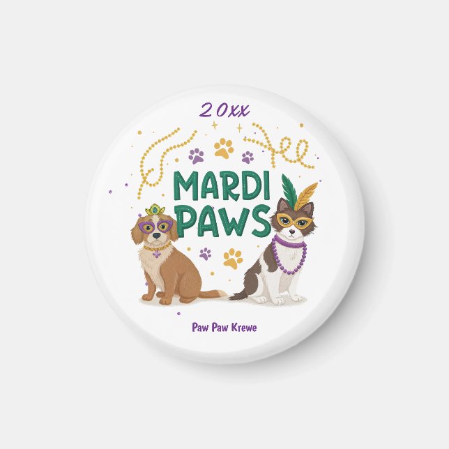 Mardi Gras Dogs Magnet (Vorne)