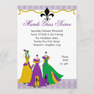 Mardi Gras Dress Shop Einladung