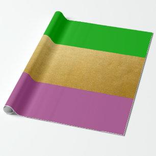 Mardi Gras-Einwickelpapier Grün Lila Gold Gelb Geschenkpapier