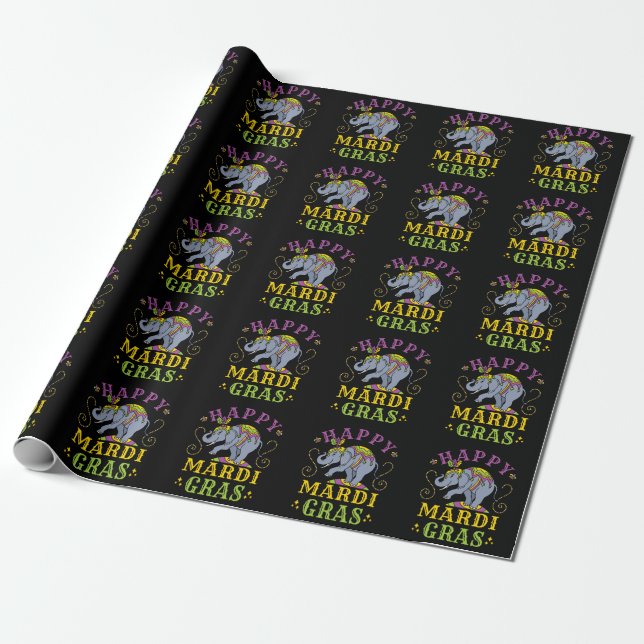 Mardi Gras Elephant Carnival Geschenkpapier (Ungerollt)