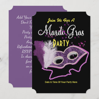 Mardi Gras Extravagant Mask Party Einladung