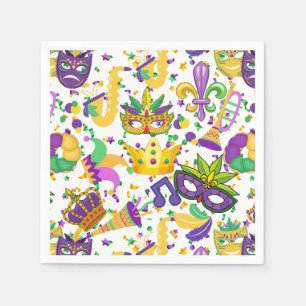 Mardi gras Farben Serviette