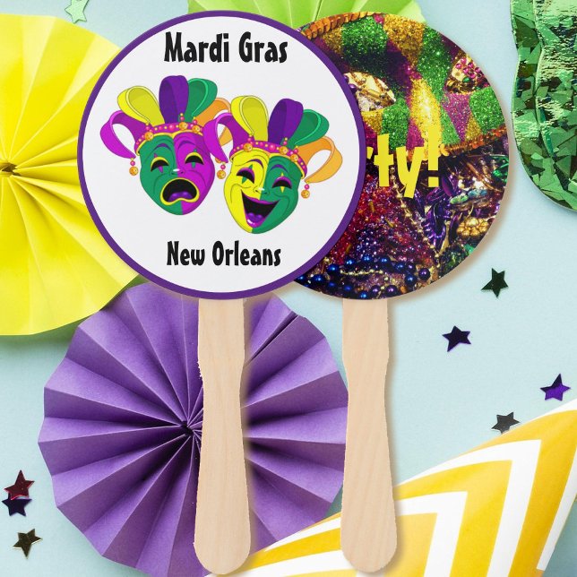 Mardi Gras farbenfrohe Gastgeschenk Hand Fan Fächer (Von Creator hochgeladen)