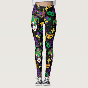 Mardi Gras farbenfrohe Karnevalsmuster Leggings