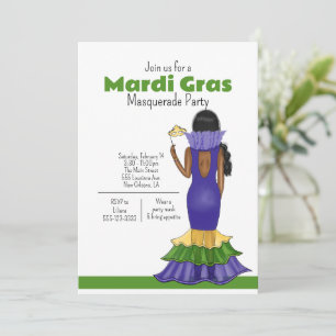 Mardi Gras Fashion Illustration - Party Einladung