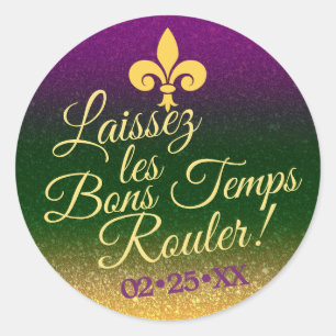 Mardi Gras Fat Dienstag GASTGESCHENK Runder Aufkleber