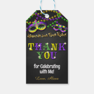 Mardi Gras Favor Tag - Feiern mit mir Geschenkanhänger