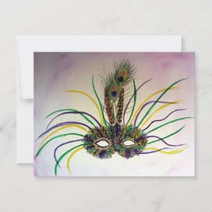 Mardi Gras Feather Mask oder Einladungen